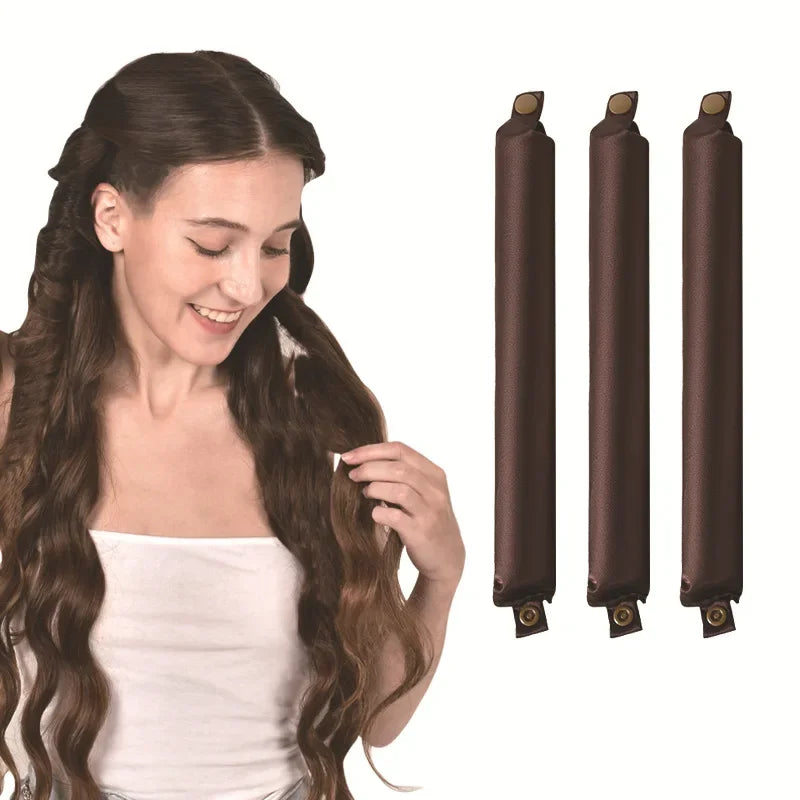 Heatless Satin Hair Curling Rod – No Heat Overnight Curls
