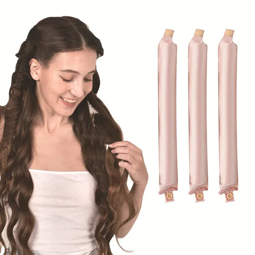 Heatless Satin Hair Curling Rod – No Heat Overnight Curls