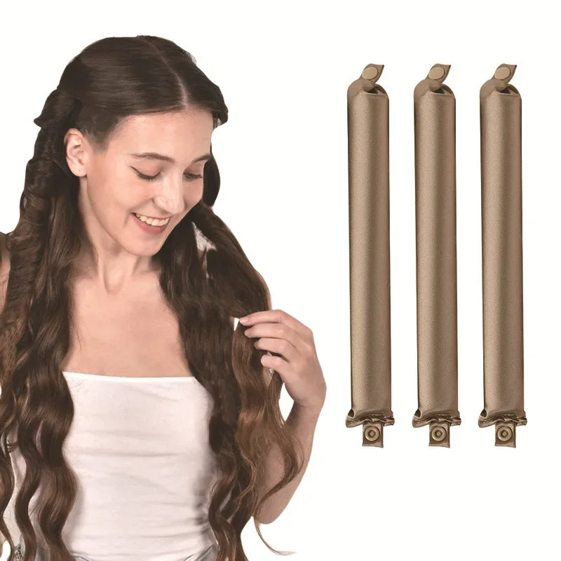 Heatless Satin Hair Curling Rod – No Heat Overnight Curls
