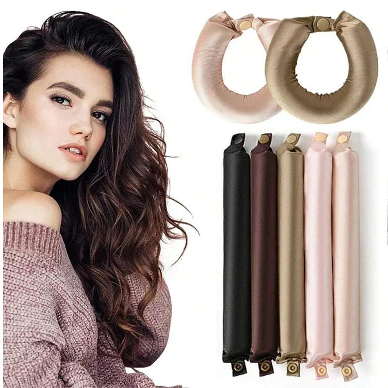 Heatless Satin Hair Curling Rod – No Heat Overnight Curls